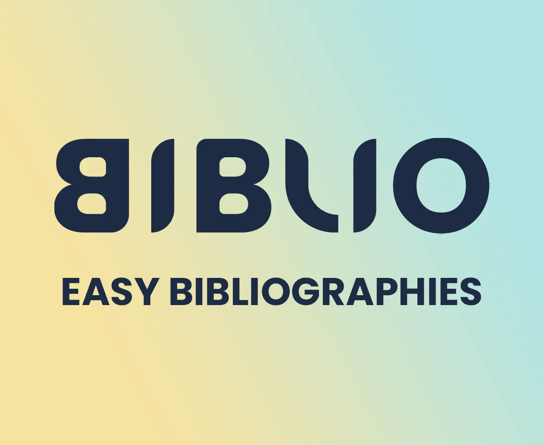 A blue Biblio logo with tagline Easy Bibliographies