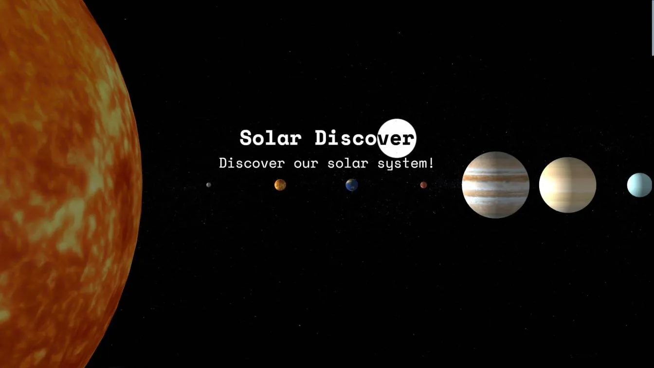 The home page of solar discover